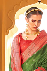 Beautiful Paithani Patola Silk Saree With Blouse