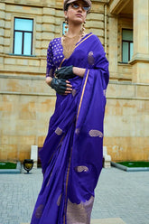 Satin Silk Saree With Blouse Piece
