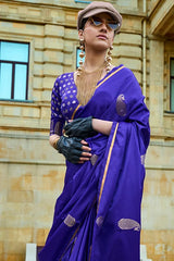 Satin Silk Saree With Blouse Piece