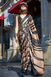 Soft Silk Saree With Satin Silk Blouse Piece