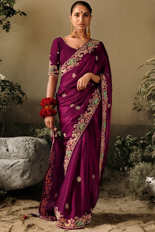 Heavy Embroidery Work Saree
