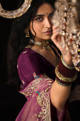 Pink Designer Saree With blouse Piece