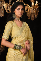 Beautiful Haldi Ceremony Saree With Blouse
