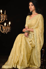 Beautiful Haldi Ceremony Saree With Blouse