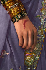 Heavy Embroidery Work Saree With Blouse