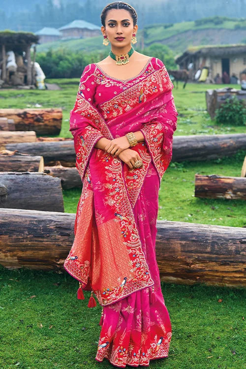 Heavy Embroidery Work Saree