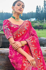 Pink Saree With Blouse