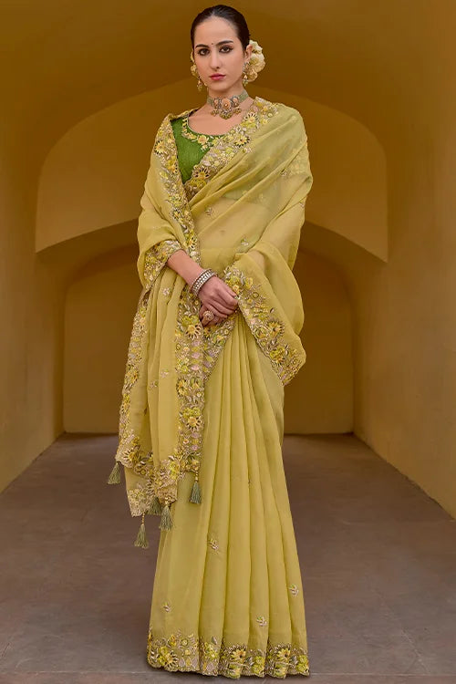 Haldi-Ceremony Saree With Blouse