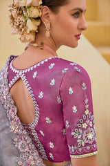 Hand Work Saree With Designer Blouse