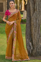 Organza Silk Saree With Blouse