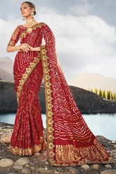 Bandhani Saree With Blouse Piece