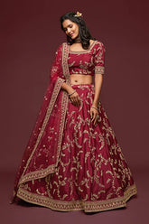 Silk Thread Embroidery Lehenga