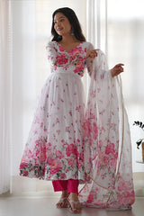 Elegant Organza Silk Anarkali Suit