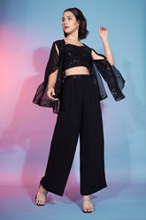 Black Georgette Sequins Co-Ords