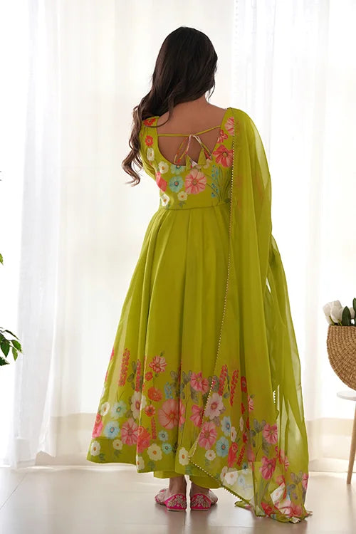 Floral Black Organza Suit for Events