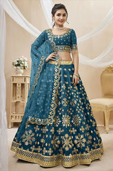 Blue Embroidered Ethnic Lehenga Choli