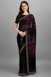 Heavy Sequence Work Georgette Saree