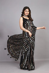 Designer Bollywood Saree with Pallu Fumka