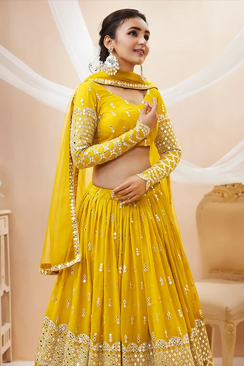Yellow Lehenga Choli for Haldi Ceremony