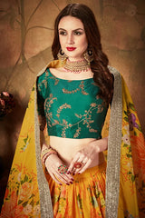 Buy Online Lehenga Choli In Women Wear Yellow N Green Colour
