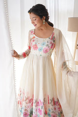 Classic Cream Anarkali Suit