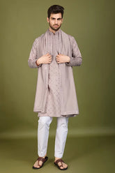 Designer Ivory Silk Kurta for Men