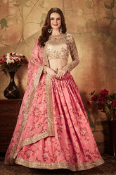 Designer Pink Beige Chaniya Choli