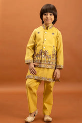 Designer Yellow Koti Kurta Kids