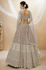 Designer Grey Color Embroidered Lehenga Choli Collection