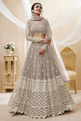 Designer Grey Color Embroidered Lehenga Choli Collection