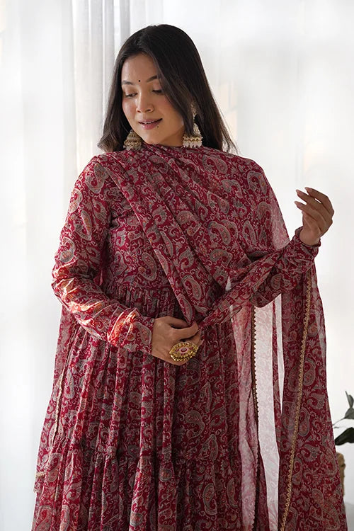 Fox Georgette Printed Anarkali