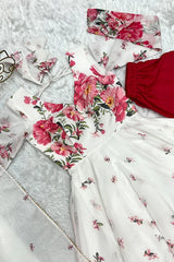 Organza Silk Gown with Dupatta Set