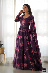 Classic Wine Floral Suit Set