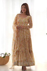 Ready to Wear Georgette Anarkali with Dupatta and Pant