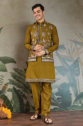 Golden Olive Koti Style Kurta