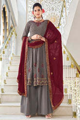 Embroidered Kurta Palazzo Set
