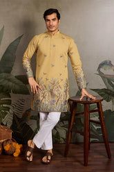 Haldi Yellow Embroidered Kurta
