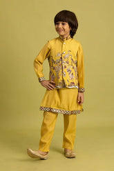Haldi Yellow Kids Koti Kurta