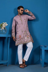 Heavy Embroidered Dusty Pink Kurta
