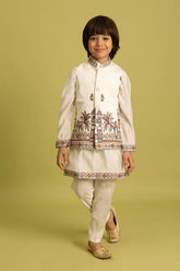 White Koti Kurta Set Boys
