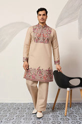Beige Kurta Pant Set for Mens