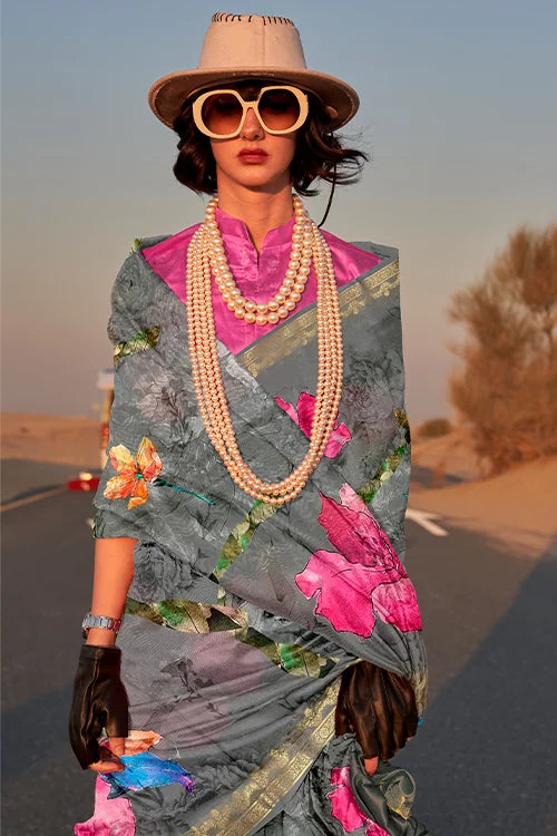 Fancy Silk Saree With Blouse