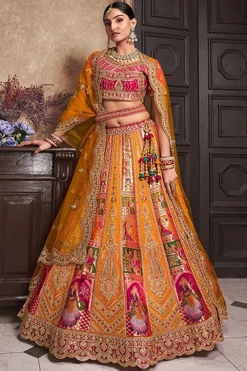 Enchanting Banarasi Silk Lehenga Choli With Dupatta at Shubhkala shubhkalastore