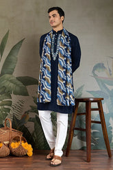 Navy Blue Kurta Set for Mens
