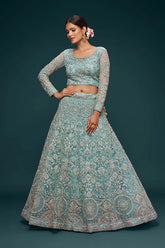 Ocean Aqua Wedding Lehenga Choli