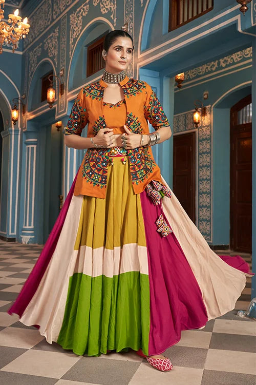 Online Navratri Special Embroidered Jacket Style Chaniya Choli Shoppin shubhkalastore