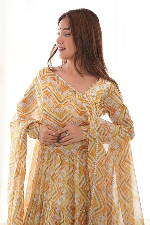 Fox Georgette Full Flair Anarkali Dress for Navratri Festival