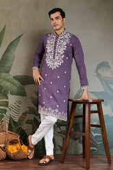 Pastel Purple Kurta Set