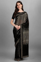 Golden Georgette Saree with Sequins