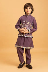 Purple Koti Kurta Set for Kids